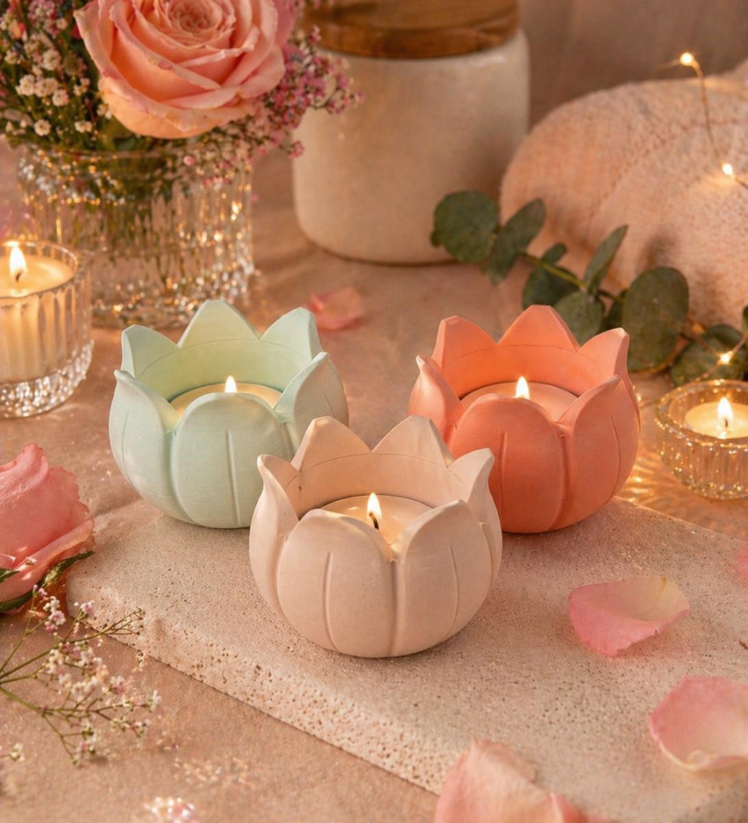 3D Flower Candle Holder