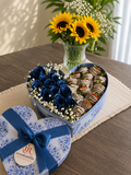 Heart-Shaped Rose & Chocolate Strawberry Box