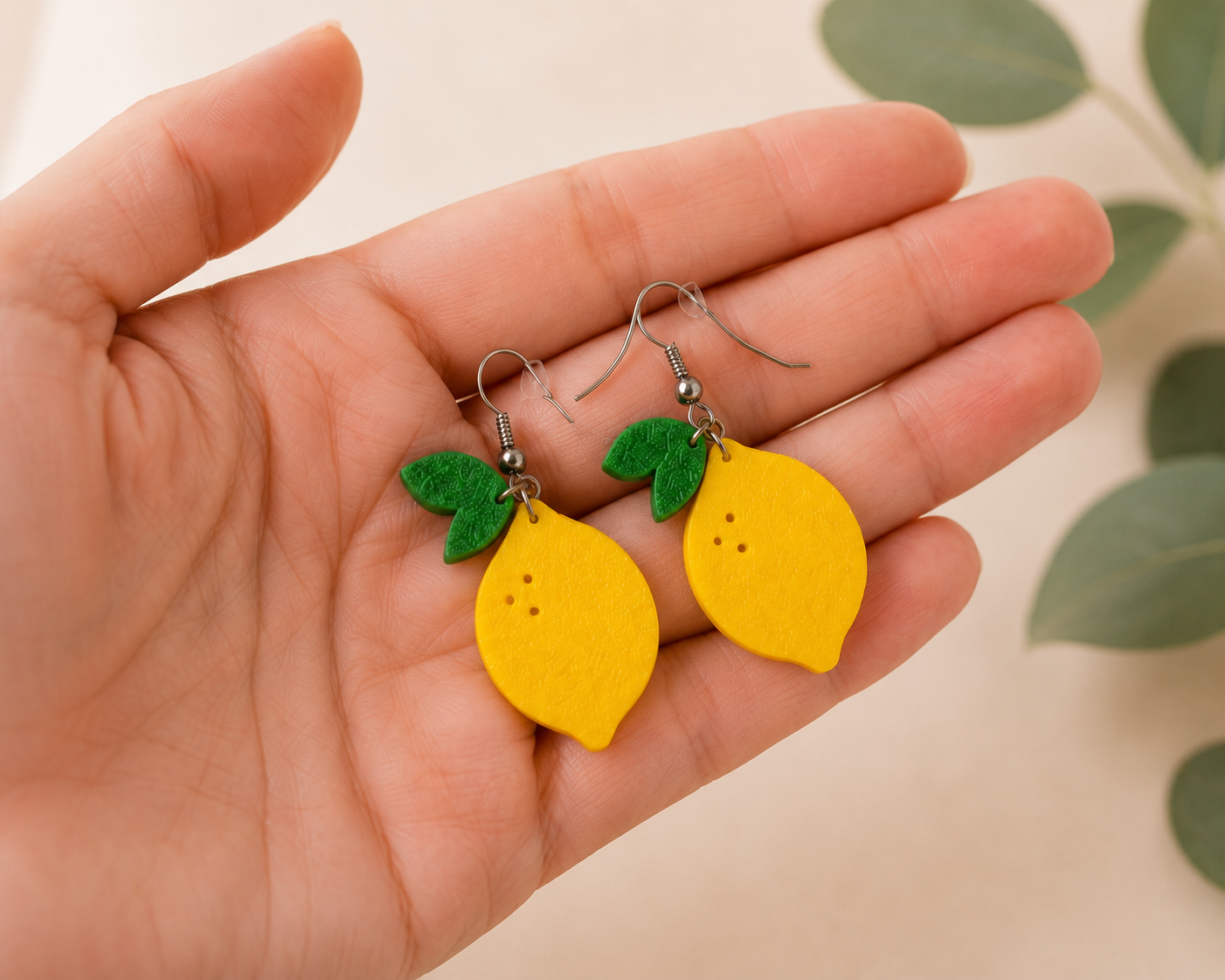 3D Lemon or Orange Earrings
