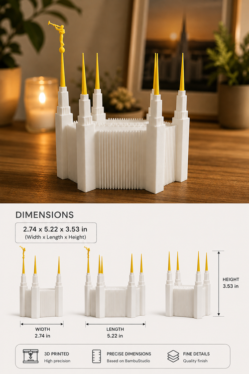 3D Philadelphia Temple Decorative Figure