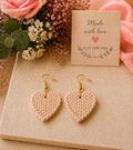 3D Heart Earrings
